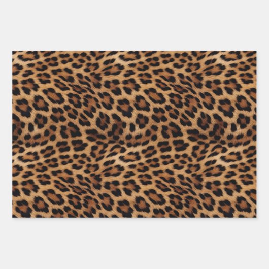 Chic Brown Leopard Print Geschenkpapier Set (Vorderseite 3)