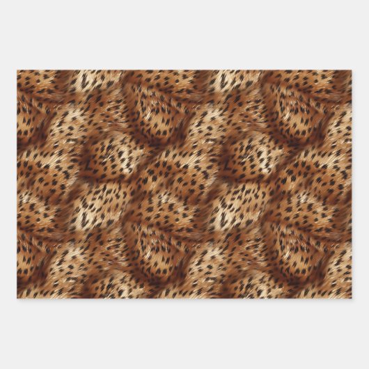 Chic Brown Leopard Print Geschenkpapier Set (Vorderseite 2)