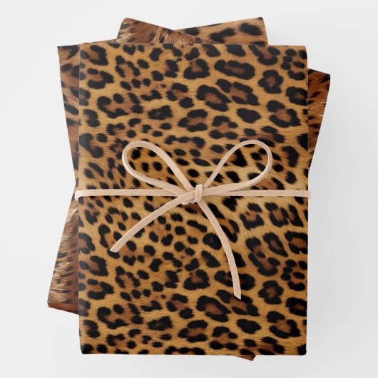 Chic Brown Leopard Print Geschenkpapier Set (Beispiel)