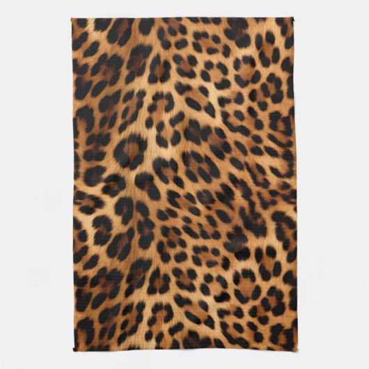 Chic Brown Leopard Print Geschirrtuch (Vertikal)