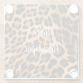 Chic Brown Leopard Print Glasuntersetzer (Rückseite)