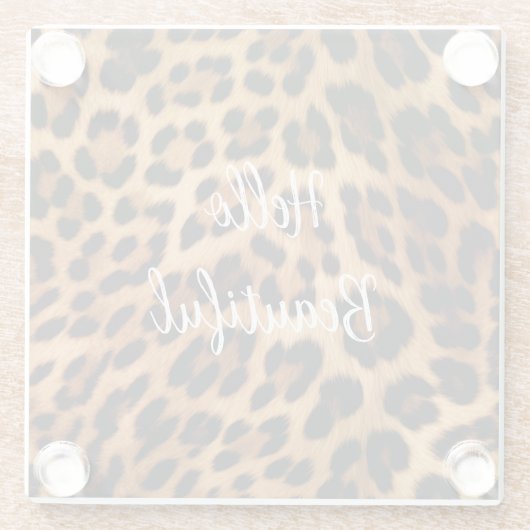 Chic Brown Leopard Print Glasuntersetzer (Rückseite)