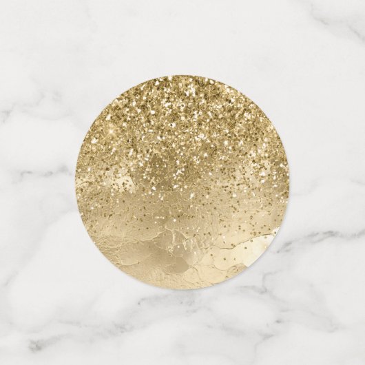 Chic Brown Leopard Print & Gold Konfetti (Klein Vorderseite)