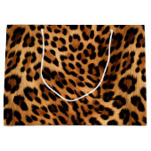 Chic Brown Leopard Print Große Geschenktüte (Vorderseite)
