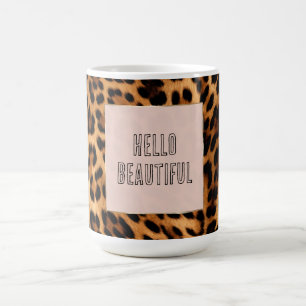 Chic Brown Leopard Print Kaffeetasse