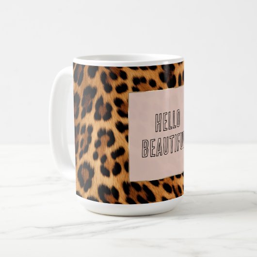 Chic Brown Leopard Print Kaffeetasse (Vorderseite Links)