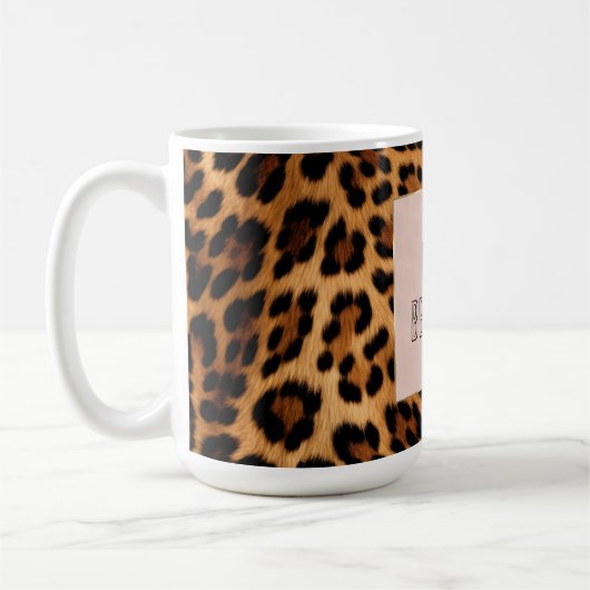 Chic Brown Leopard Print Kaffeetasse (Links)