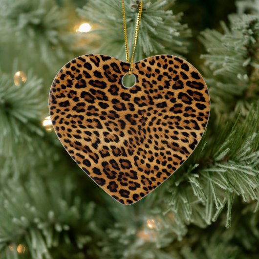 Chic Brown Leopard Print Keramik Ornament (Baum)