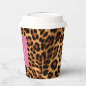 Chic Brown Leopard Print Pappbecher (Links)