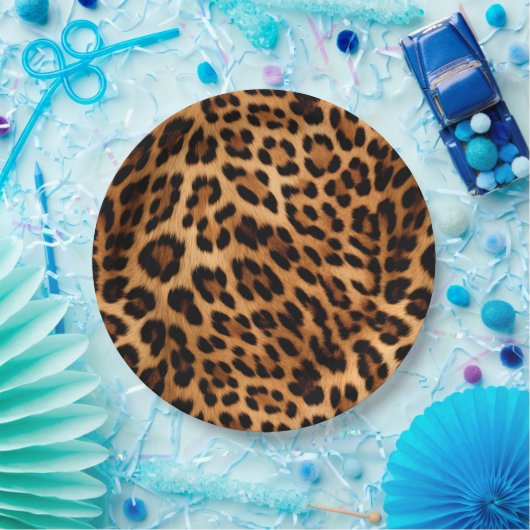 Chic Brown Leopard Print Pappteller (Party)