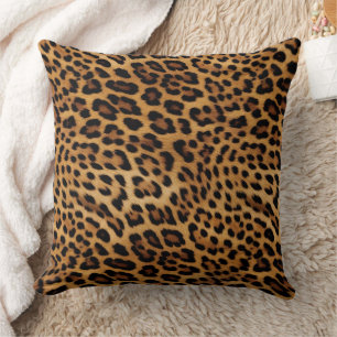 Chic Brown Leopard Print Pink Gold Kissen
