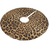 Chic Brown Leopard Print Polyester Weihnachtsbaumdecke (Schrägansicht)