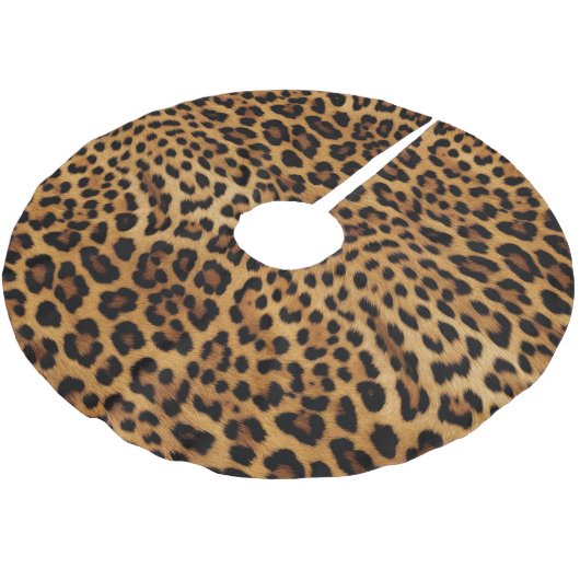 Chic Brown Leopard Print Polyester Weihnachtsbaumdecke (Schrägansicht)