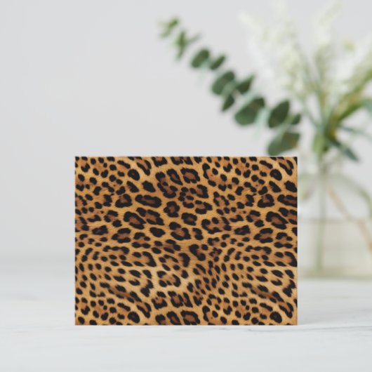 Chic Brown Leopard Print Postkarte (Stehend Vorderseite)