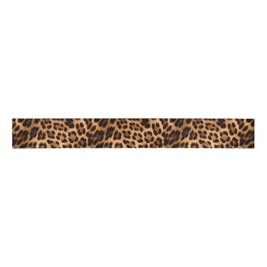 Chic Brown Leopard Print Ripsband (Vorderseite)