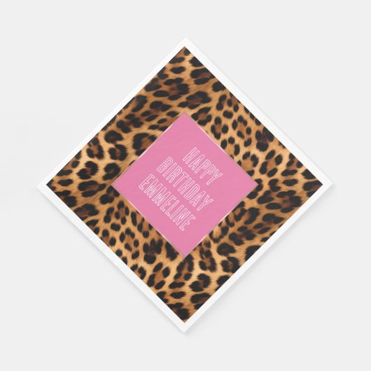 Chic Brown Leopard Print Serviette (Ecke)