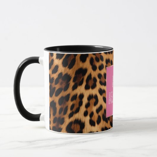 Chic Brown Leopard Print Tasse (Links)