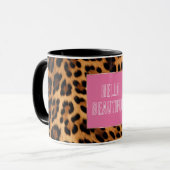 Chic Brown Leopard Print Tasse (Vorderseite Links)