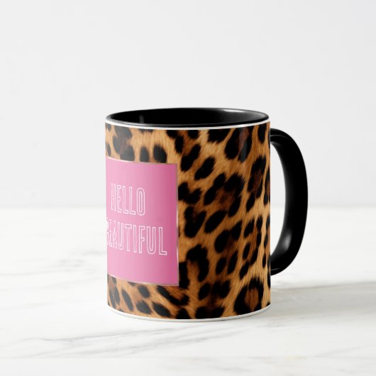 Chic Brown Leopard Print Tasse (VorderseiteRechts)