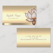 Chic Brown Lotus Blume Yoga Instructor Visitenkarte (Vorne/Hinten)