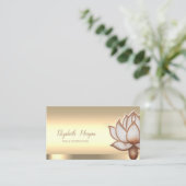 Chic Brown Lotus Blume Yoga Instructor Visitenkarte (Stehend Vorderseite)