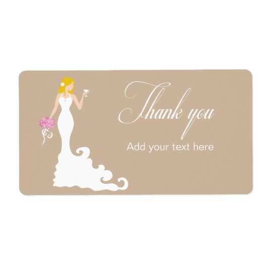 Chic Brown Modern Bridge Danke Label (Vorne)