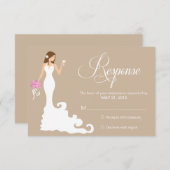 Chic Brown Modern Bridge UAWG RSVP Karte (Vorne/Hinten)