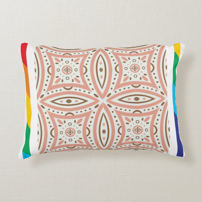 Chic Brown & Pink Muster Akzente Wohngestaltung de Dekokissen (Vorderseite)