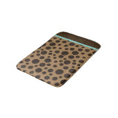 Chic Brown Polka Dot Bathmat Badematte (Schrägansicht)