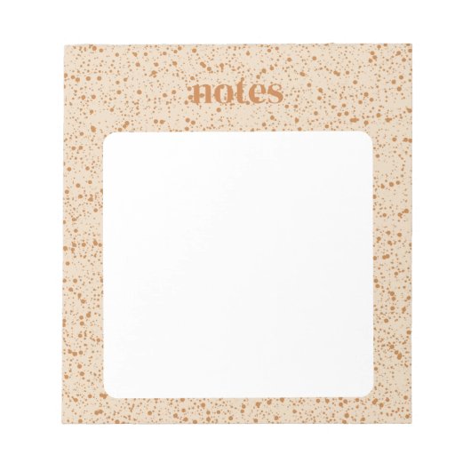 Chic Brown Polka Dots Stationery Notizblock (Vorderseite)