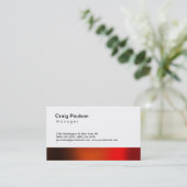 Chic Brown Red Orange Strip Manager Business Card Visitenkarte (Stehend Vorderseite)