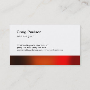 Chic Brown Red Orange Strip Manager Business Card Visitenkarte