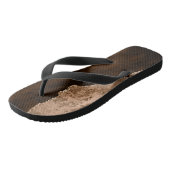 Chic Brown Rose Gold Glitzer Agate Custom Monogram Badesandalen (Schrägansicht)