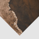 Chic Brown Rose Gold Glitzer Agate Custom Monogram Seidenpapier (Detail)