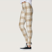 Chic Brown Tartan Leggings, Gift for her Leggings (Links)