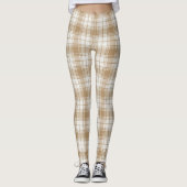 Chic Brown Tartan Leggings, Gift for her Leggings (Vorderseite)