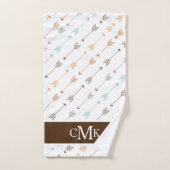 Chic Brown und Turquoise Tribal Arrow Mit Monogram Badhandtuch Set (Handtuch)