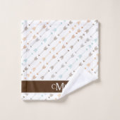 Chic Brown und Turquoise Tribal Arrow Mit Monogram Badhandtuch Set (Waschlappen)