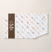 Chic Brown und Turquoise Tribal Arrow Mit Monogram Badhandtuch Set (Handtuch)