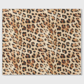 Chic Brown White Leopard Print Geschenkpapier (Flach)