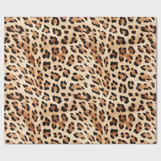 Chic Brown White Leopard Print Geschenkpapier (Flach)