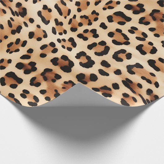 Chic Brown White Leopard Print Geschenkpapier (Ecke)