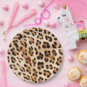 Chic Brown White Leopard Print Pappteller (Party)