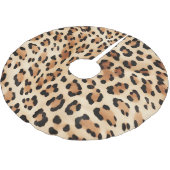 Chic Brown White Leopard Print Polyester Weihnachtsbaumdecke (Schrägansicht)