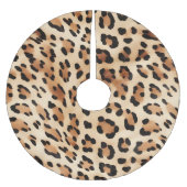 Chic Brown White Leopard Print Polyester Weihnachtsbaumdecke (Vorderseite)