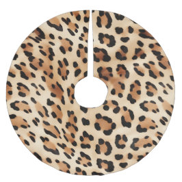 Chic Brown White Leopard Print Polyester Weihnachtsbaumdecke