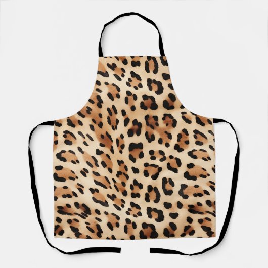 Chic Brown White Leopard Print Schürze (Vorderseite)