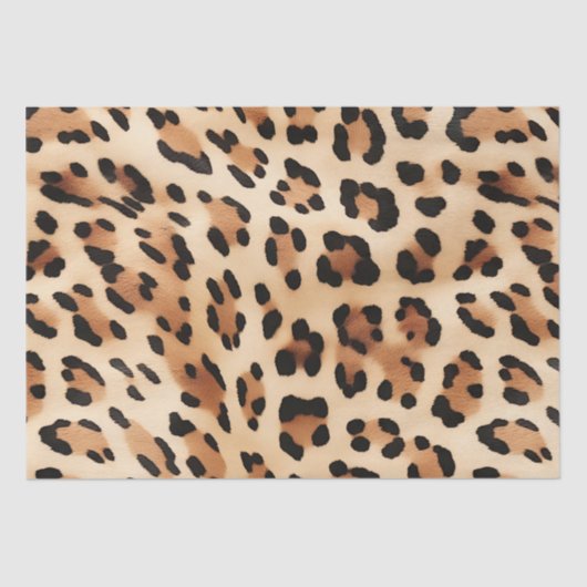 Chic Brown White Leopard Print Seidenpapier (Vorderseite)