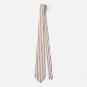 Chic Brown White Stripes Krawatte (Vorderseite)