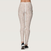 Chic Brown White Stripes Leggings (Rückseite)